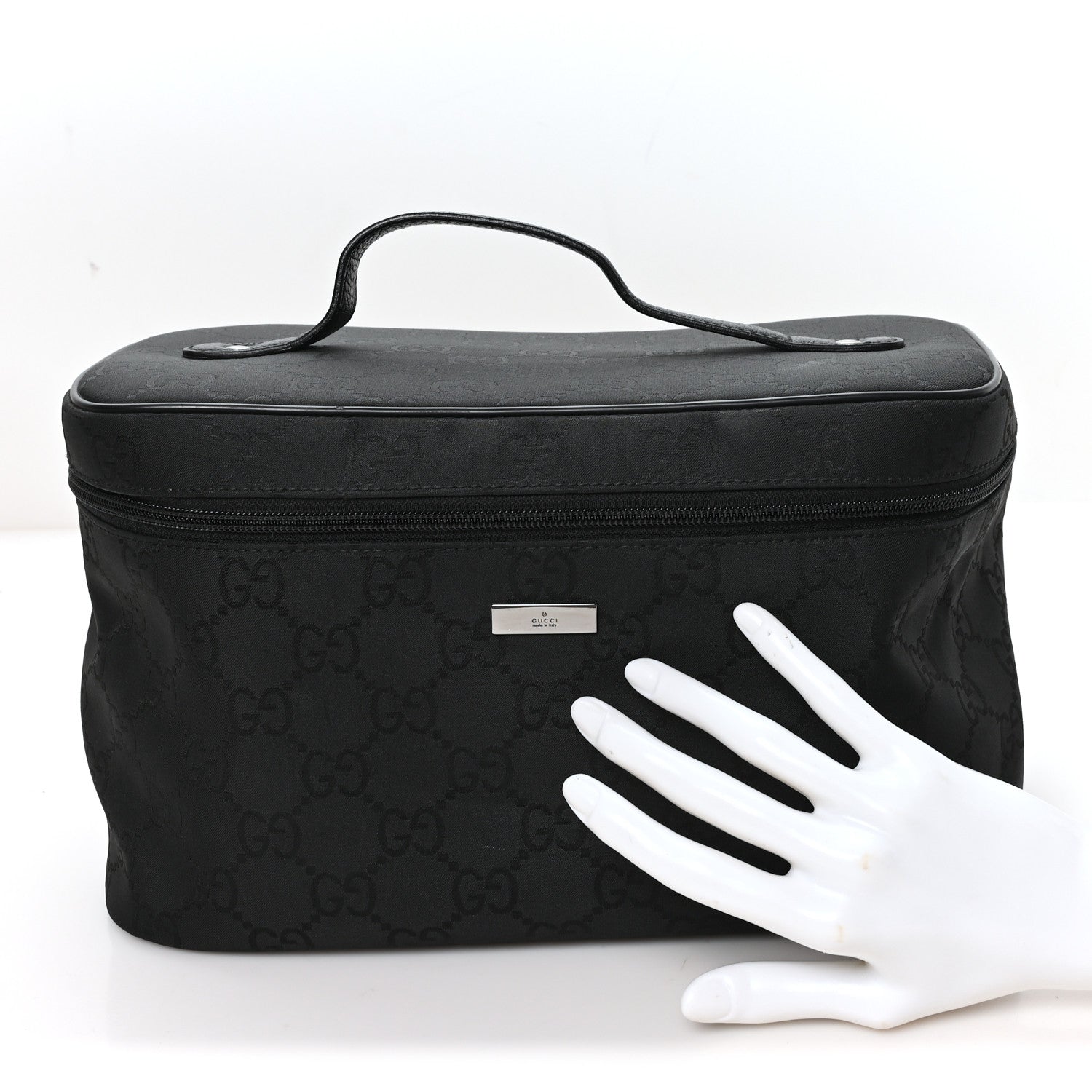 Gucci Nylon Monogram Large Cosmetic Case Black 2 of 9