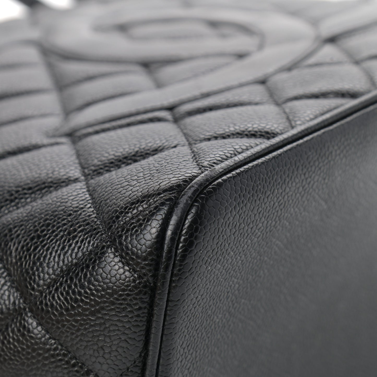 Caviar Quilted Medallion Tote Black