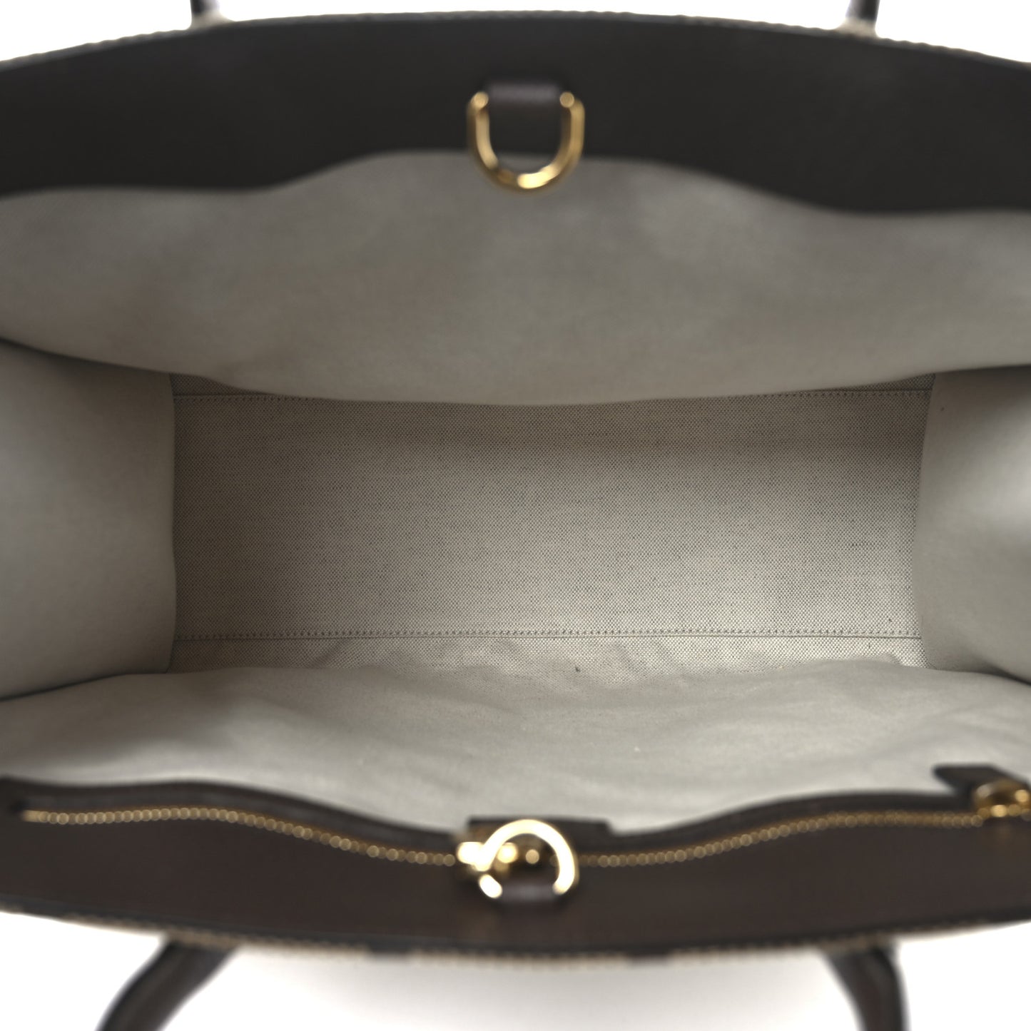 Monogram Jumbo GG Textured Dollar Calfskin Web Tote Bag Camel Ebony New Acero