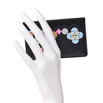 Louis Vuitton Epi Flower Remix Card Holder Black 2 of 8