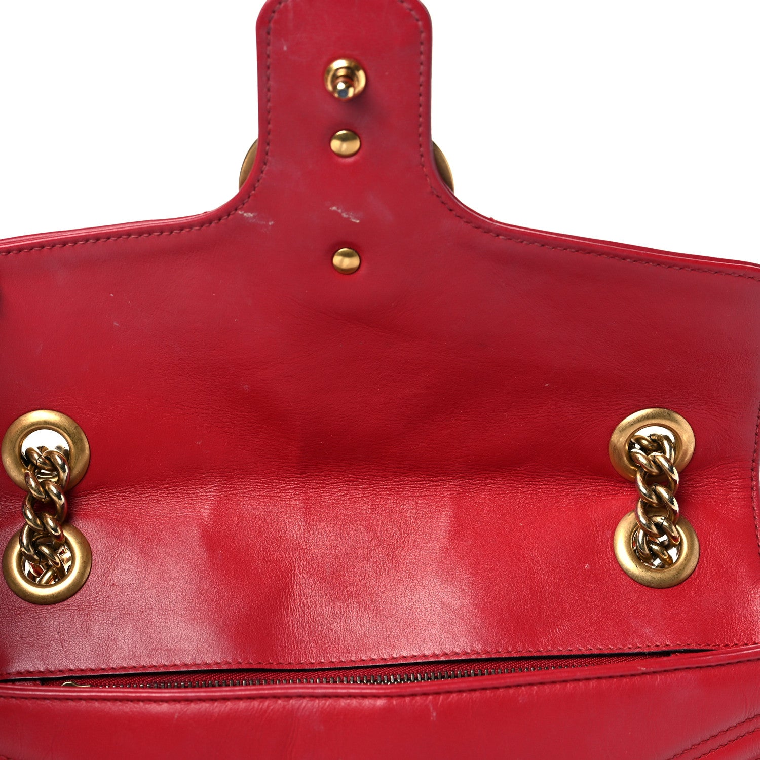 Gucci Calfskin Matelasse Small GG Marmont Shoulder Bag Hibiscus Red 16 of 20