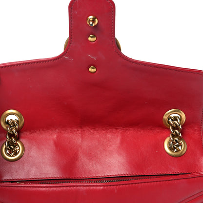 Gucci Calfskin Matelasse Small GG Marmont Shoulder Bag Hibiscus Red 16 of 20