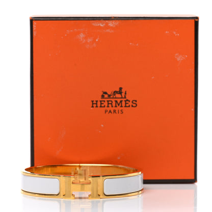 Hermes Enamel Narrow Clic Clac H Bracelet GM White 5 of 5