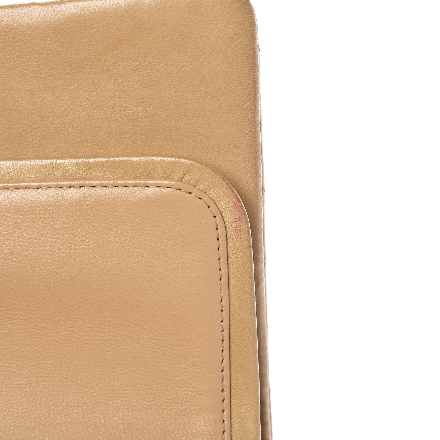 Lambskin Quilted Medium Double Flap Beige