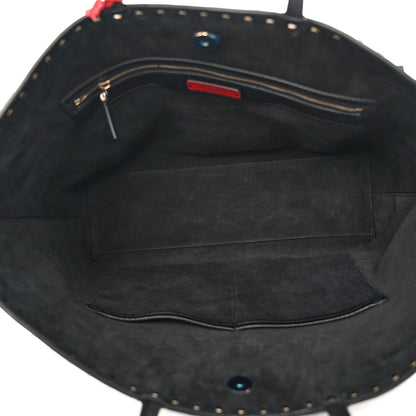 Valentino Garavani Grained Calfskin Rockstud Shoulder Tote Black 5 of 9