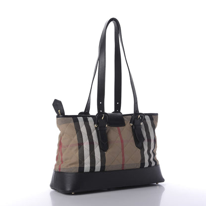 Burberry Canvas Quilted Nova Check Tote Black 3 of 13