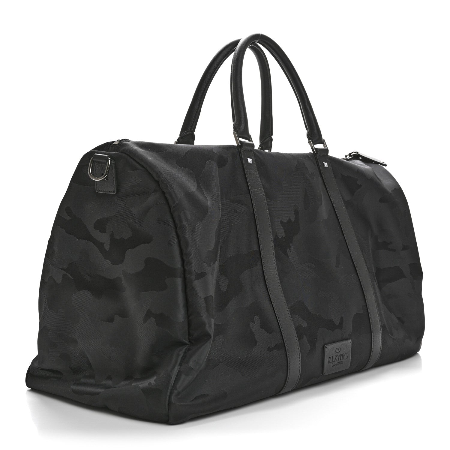 Valentino Garavani Nylon Camouflage Travel Duffle Black 2 of 9