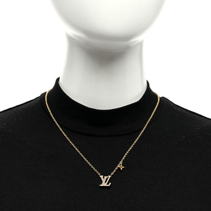 Louis Vuitton Metal Crystal LV Iconic Necklace Gold 2 of 7
