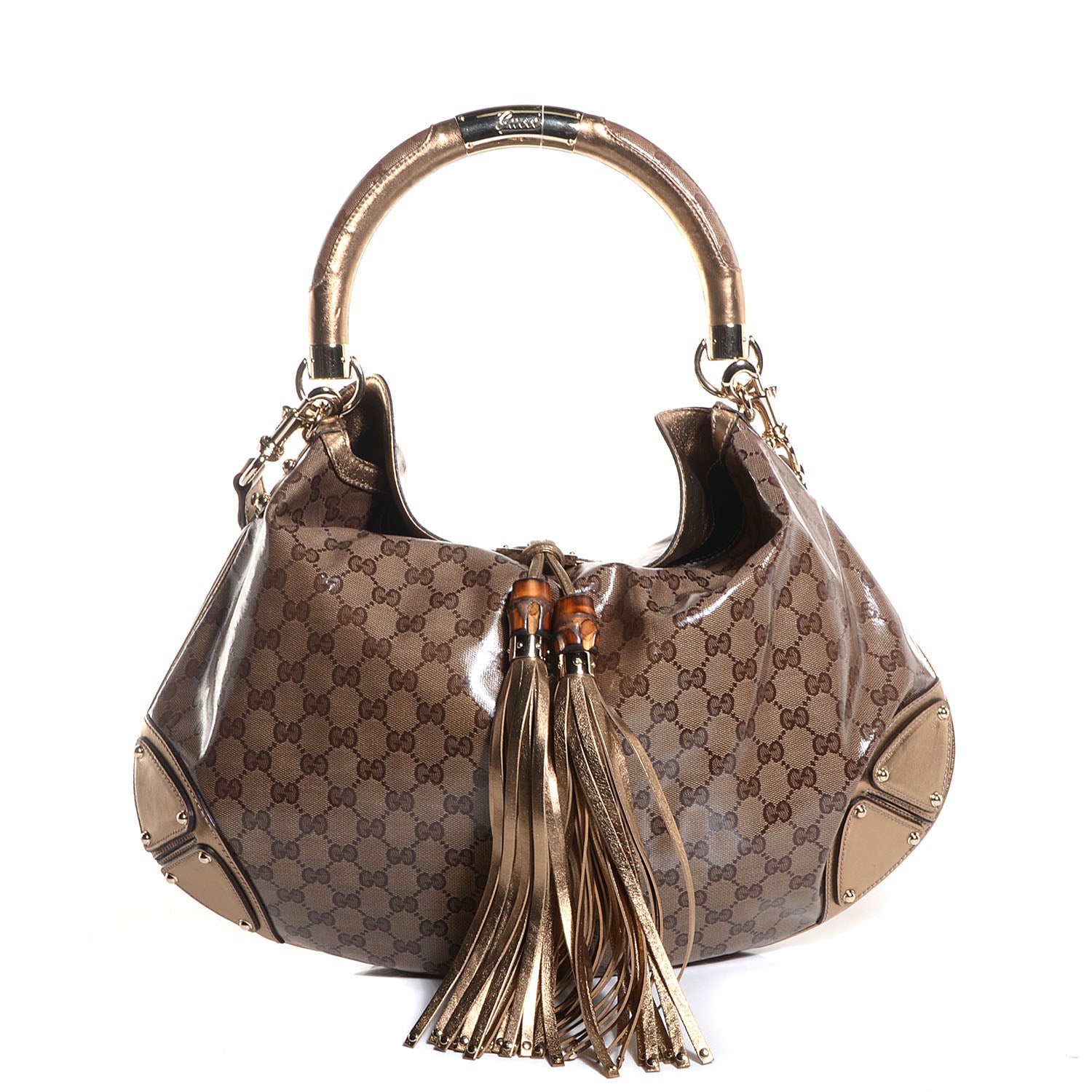 Gucci Crystal Monogram Large Indy Top Handle Bag 1 of 10