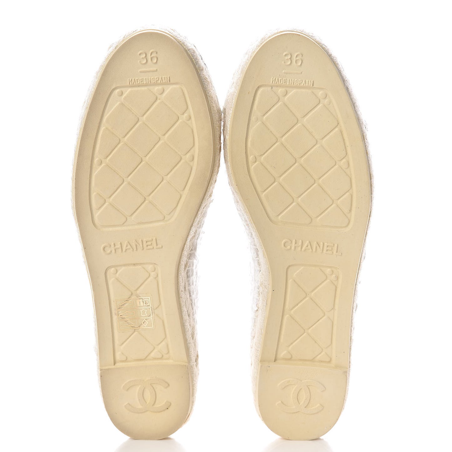 Tweed Patent CC Espadrilles 36 White