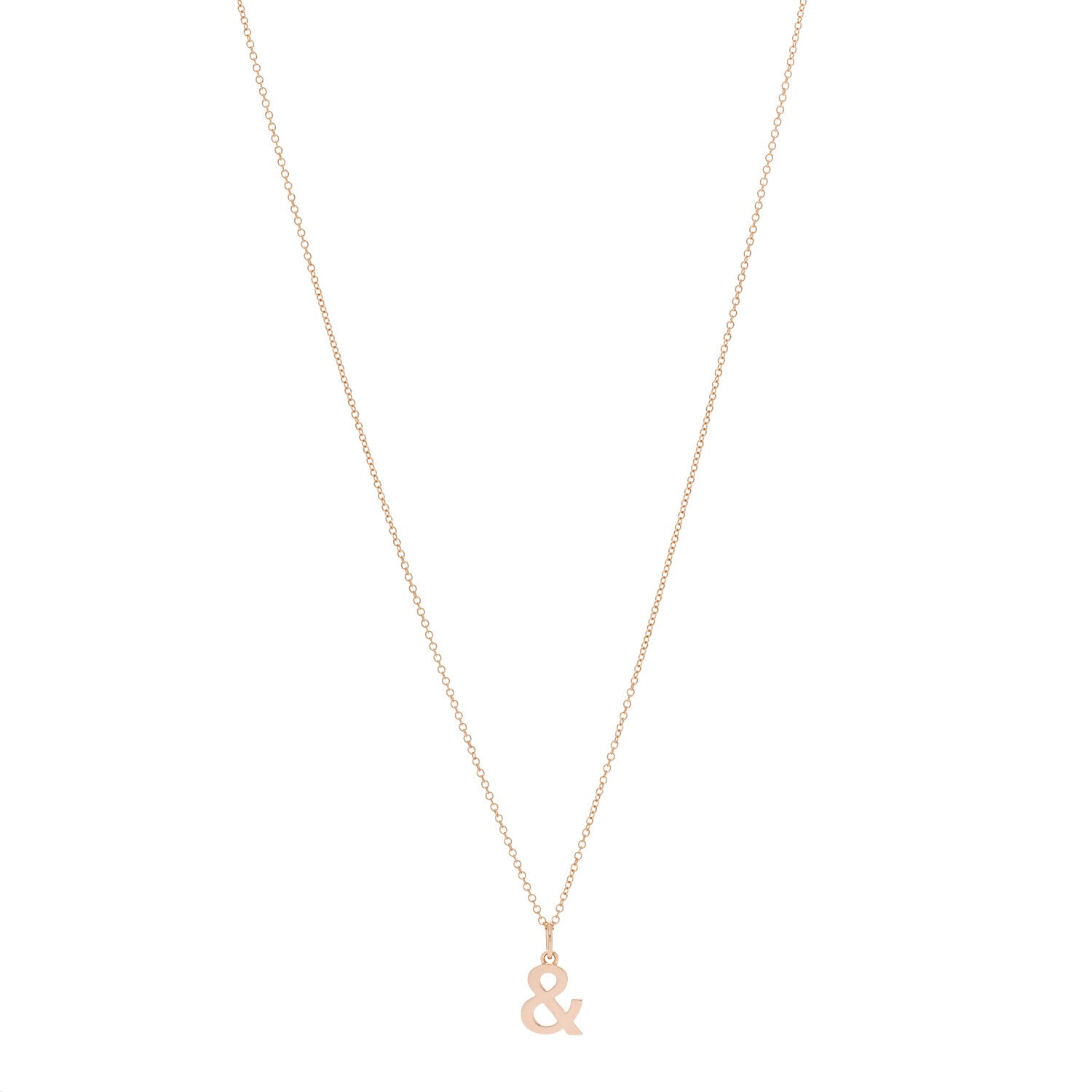 Tiffany 18K Rose Gold Ampersand Pendant Necklace 1 of 6