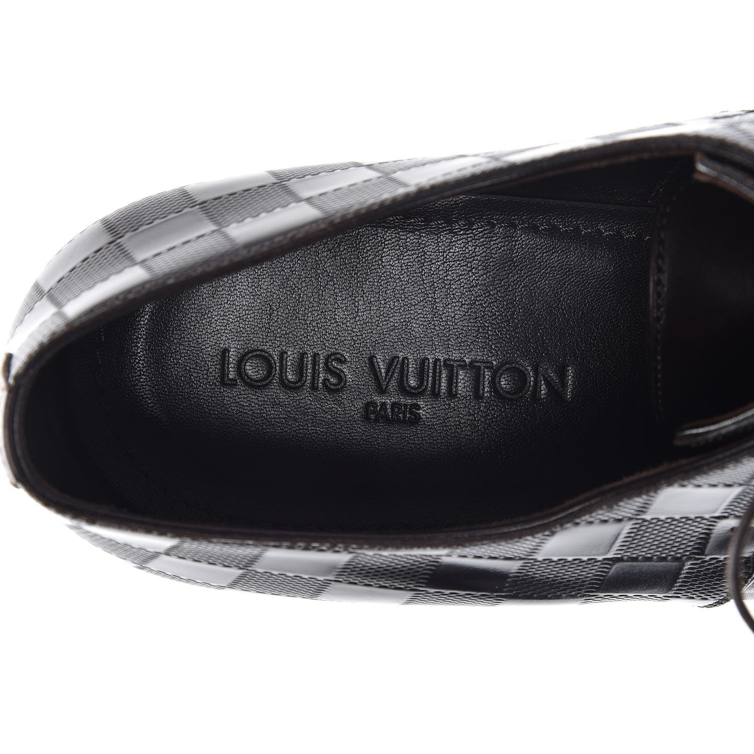 Louis Vuitton Mens Calfskin Damier Delaware Lace Up Shoes 13 Brown 9 of 10