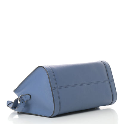 Alexander McQueen Pebbled Calfskin Small Skull Padlock Zip Around Tote Blue 4 of 10