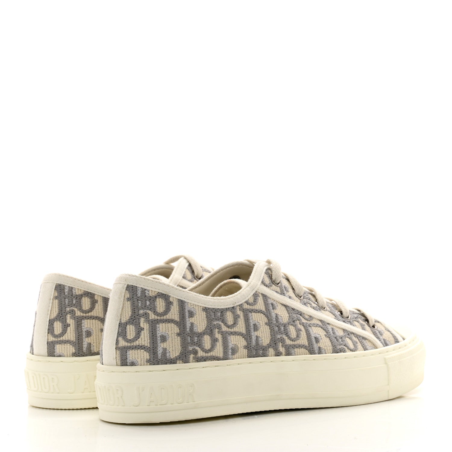 Christian Dior Canvas Oblique Walk'N'Dior Low Top Sneakers 37 Grey Stone 4 of 8