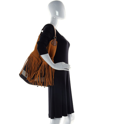 Burberry Suede Fringe Large Belgrove Bucket Bag Yellow 2 of 22