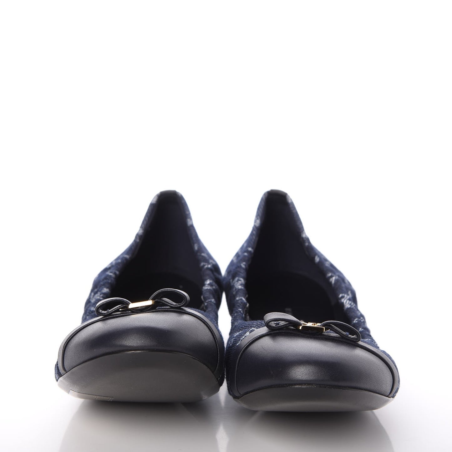 Monogram Denim Elba Ballerina Flats 39 Marine