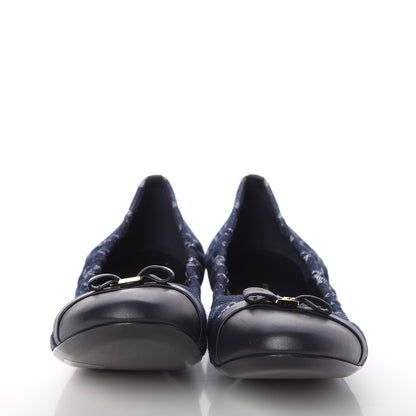 Louis Vuitton Monogram Denim Elba Ballerina Flats 39 Marine 2 of 8
