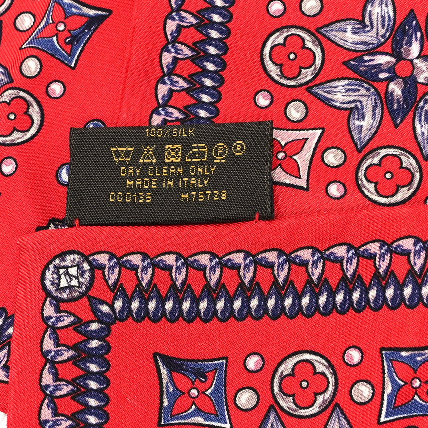 Louis Vuitton Silk Monogram Giant Lvrtual Flowers Bandeau Red 3 of 4