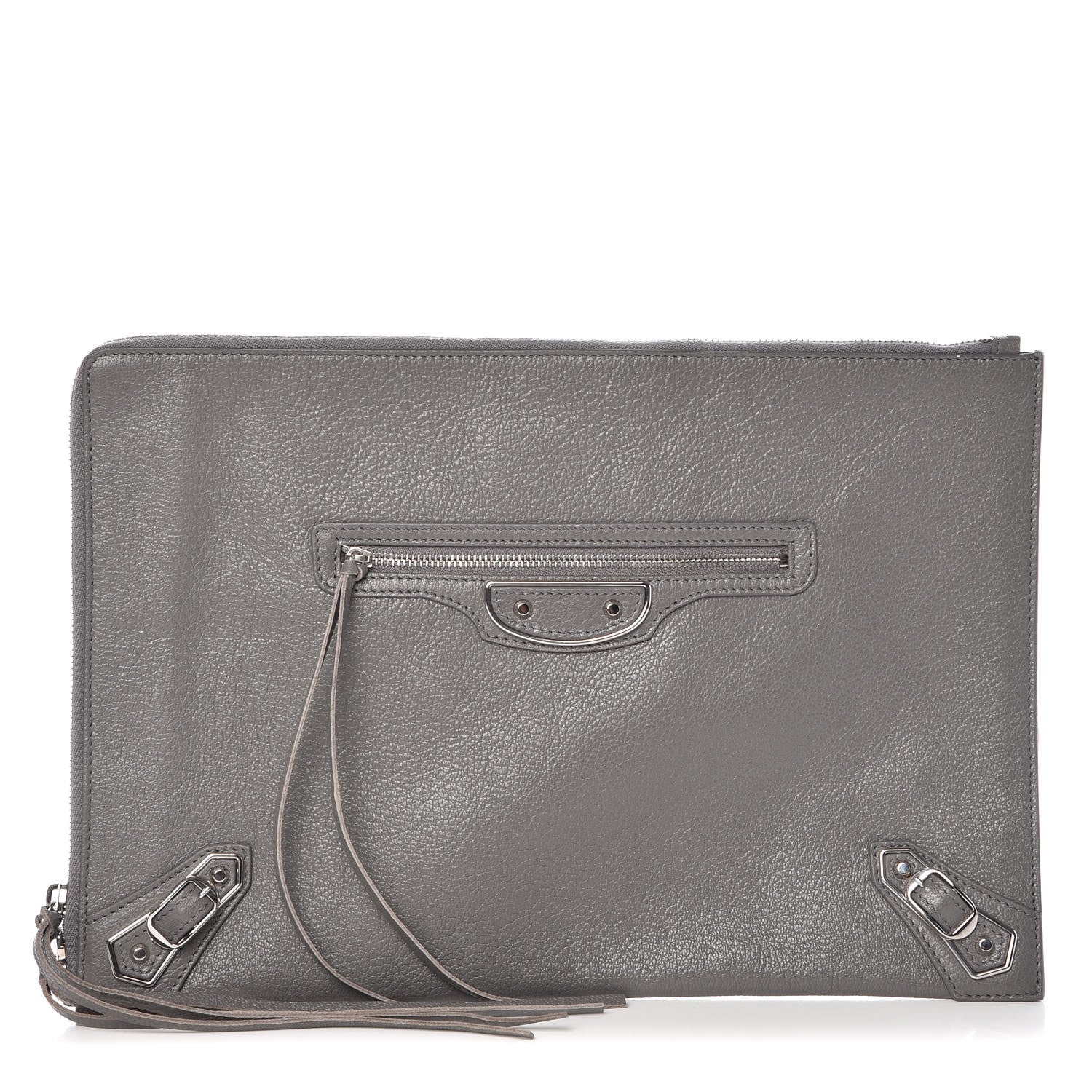 Balenciaga Chevre Silver Metallic Edge Hardware Pouch Gris Acier 1 of 7
