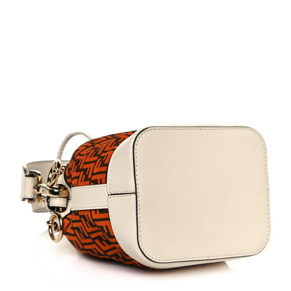 Fendi Suede Vitello King F is Fendi Micro FF Mini Mon Tresor Bucket Bag Arancio Marrone White Ice 4 of 13