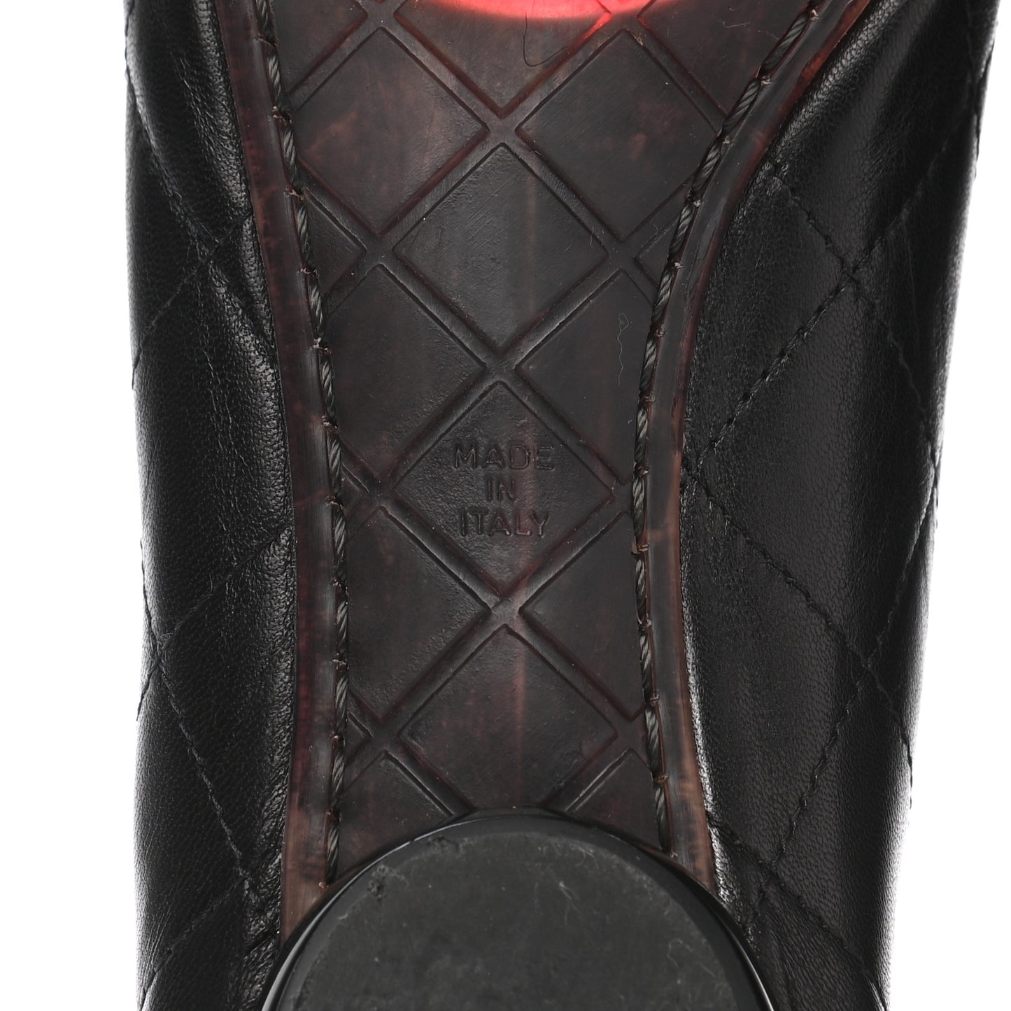 Lambskin Quilted Cambon Ballerina Flats 39 Black