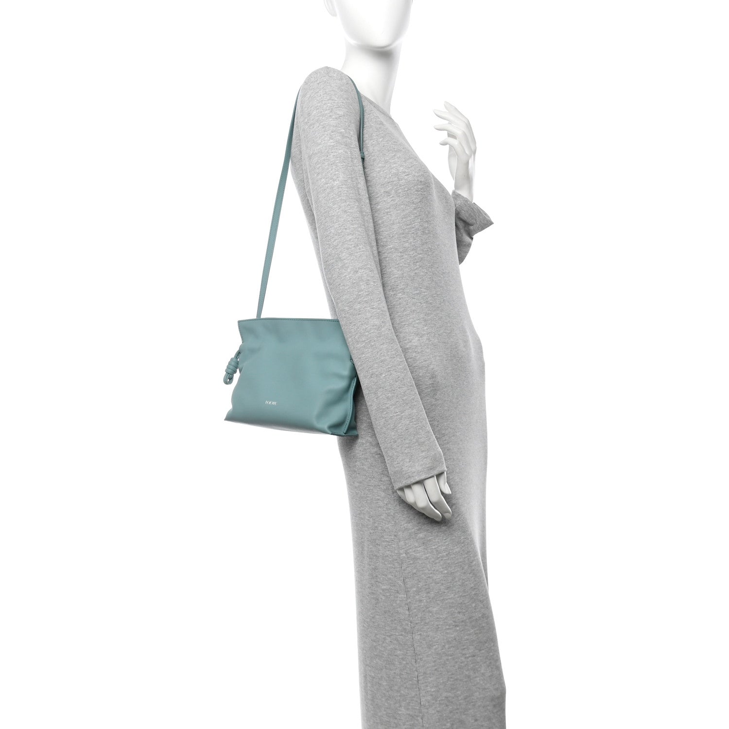 Loewe X SUNA FUJITA Nappa Flamenco Knot Clutch Water 1752011