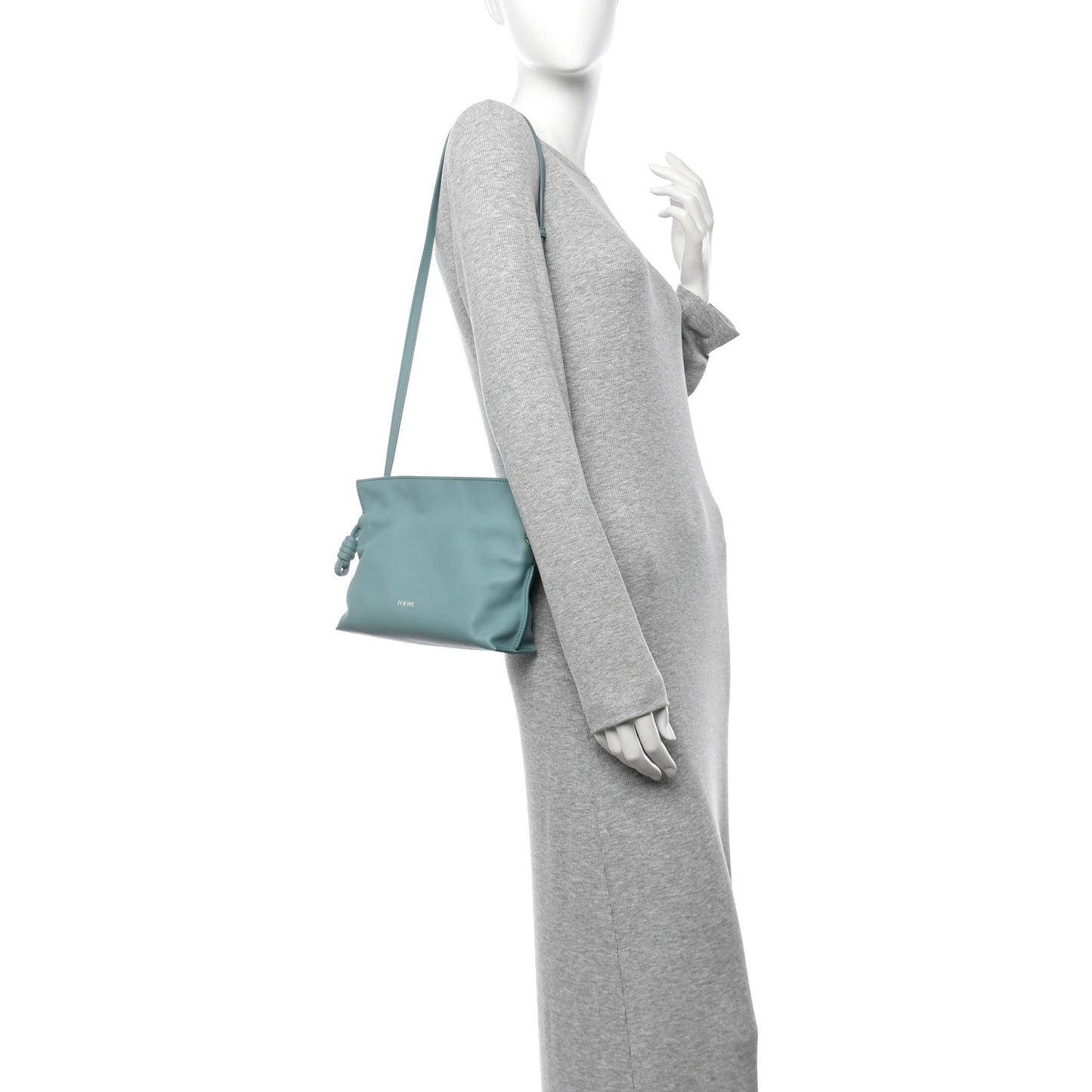 X SUNA FUJITA Nappa Flamenco Knot Clutch Water