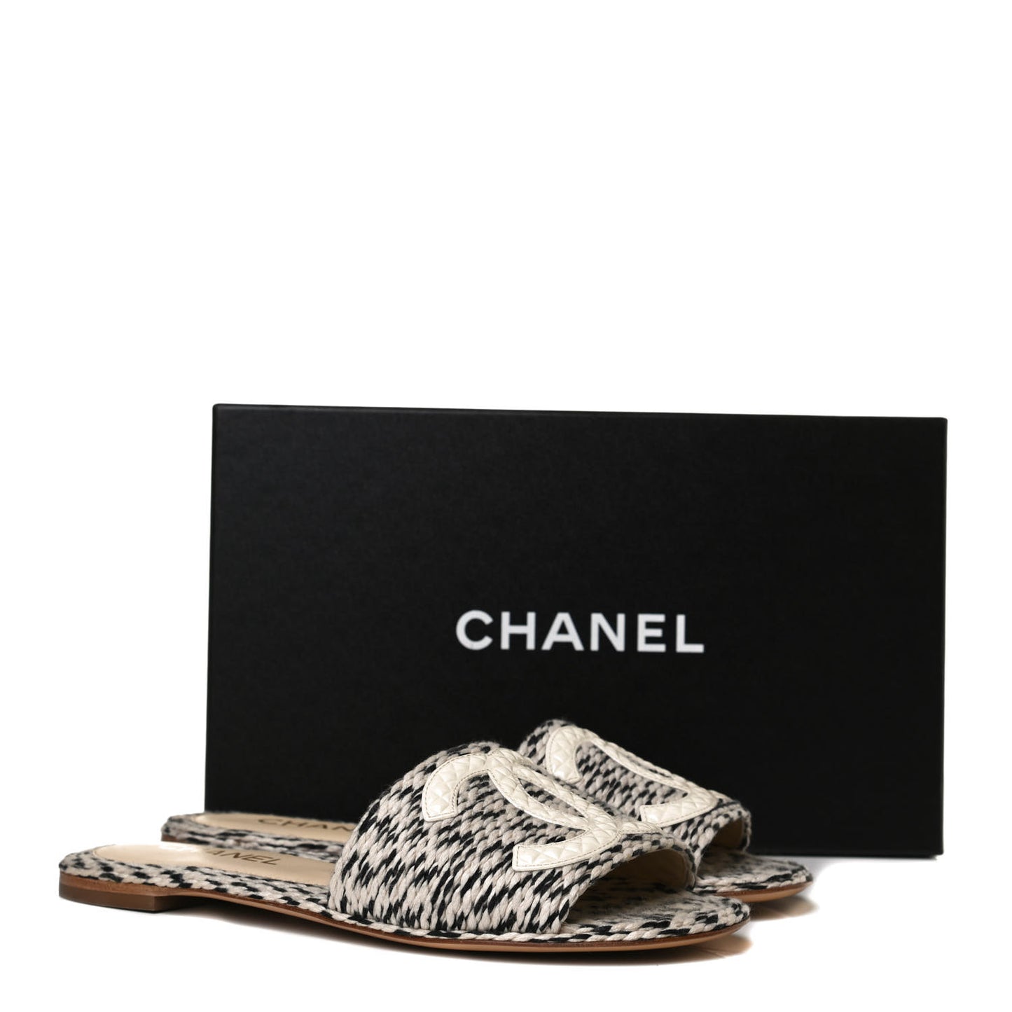 Cord CC Mules 38 Beige Black