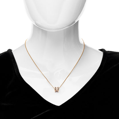 Bulgari 18K Rose Gold Diamond Small B.Zero1 Pave Pendant Necklace 2 of 6