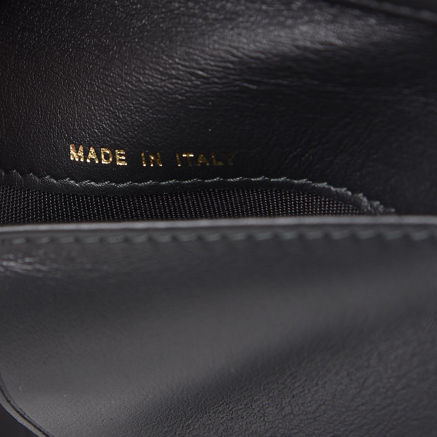 Letter Calfskin Embossed Quilted Small Flap Wallet Black