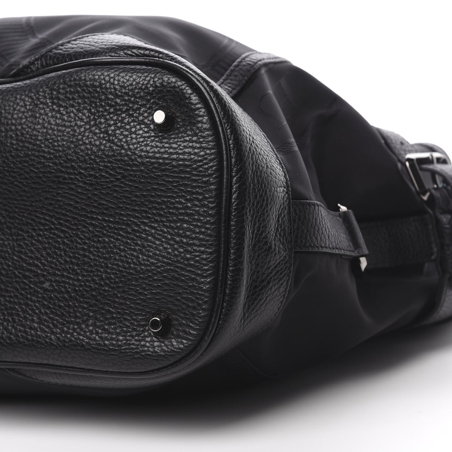 Nylon Calfskin Tote Black