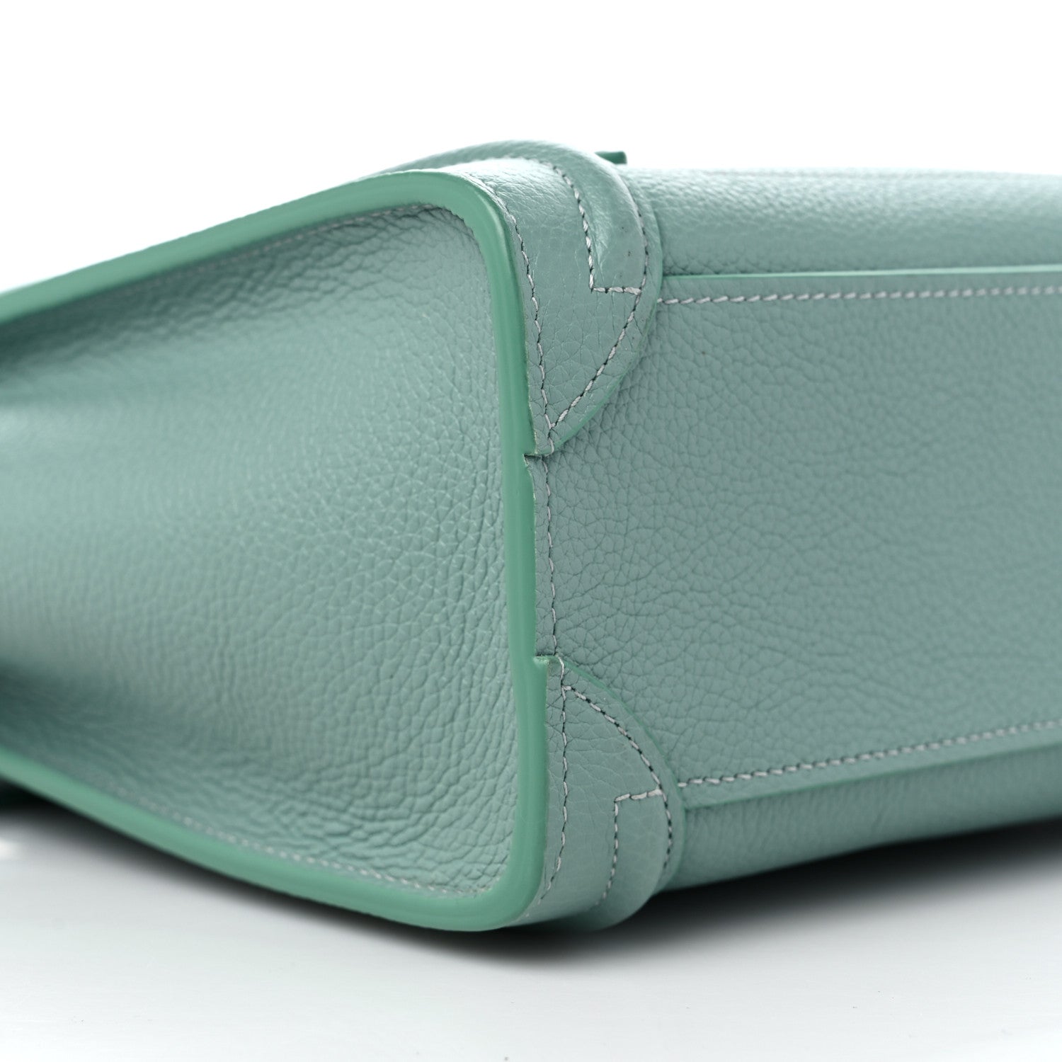 Celine Drummed Calfskin Nano Luggage Ice Mint 9 of 10