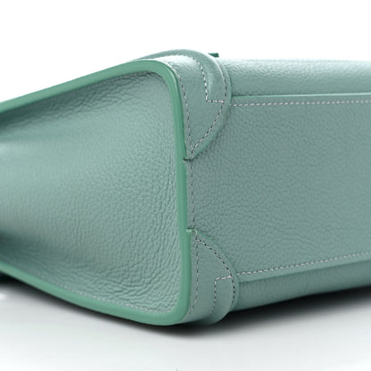 Celine Drummed Calfskin Nano Luggage Ice Mint 9 of 10