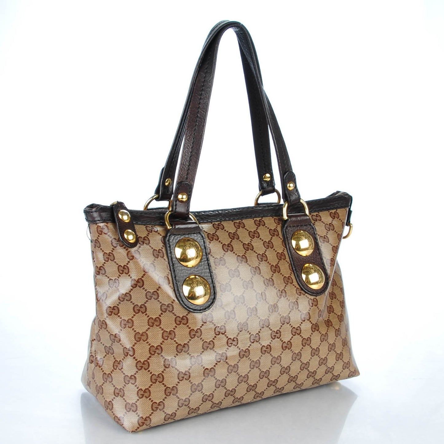 Crystal Monogram Small Babouska Tote Dark Brown