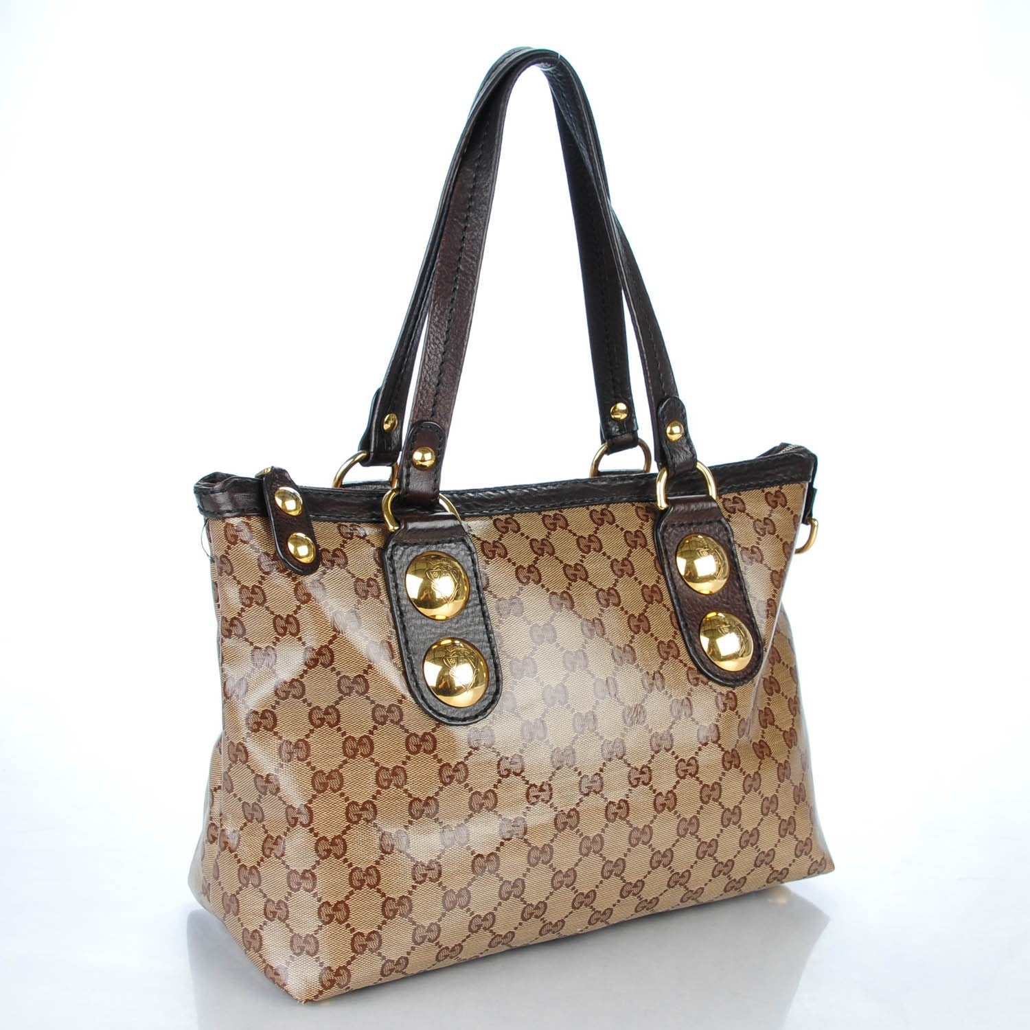 Gucci Crystal Monogram Small Babouska Tote Dark Brown 2 of 8