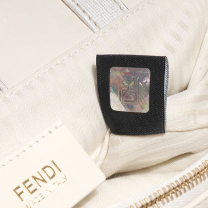Fendi Vitello Elite Flamingo Petite 2Jours Tote Latte Bianco 8 of 9