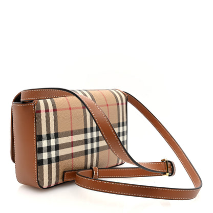 Burberry Calfskin Vintage Check Hampshire Bag Archive Beige 3 of 9