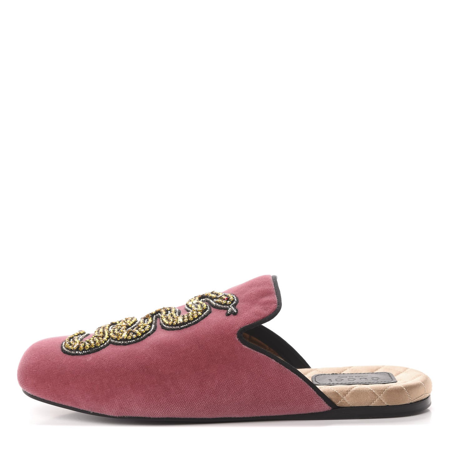 Velvet Crystal Snake Embroidered Womens Slippers 37 Tibet Red Black