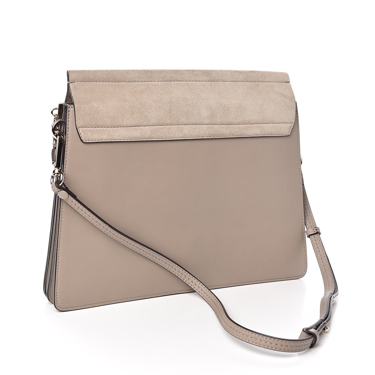 Calfskin Suede Medium Faye Shoulder Bag Motty Grey
