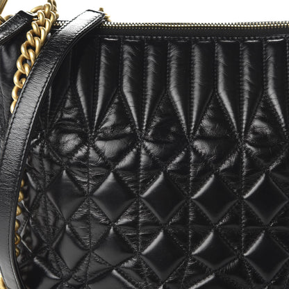 Chanel Glazed Calfskin Quilted State Of The Art Hobo Black 10 of 10