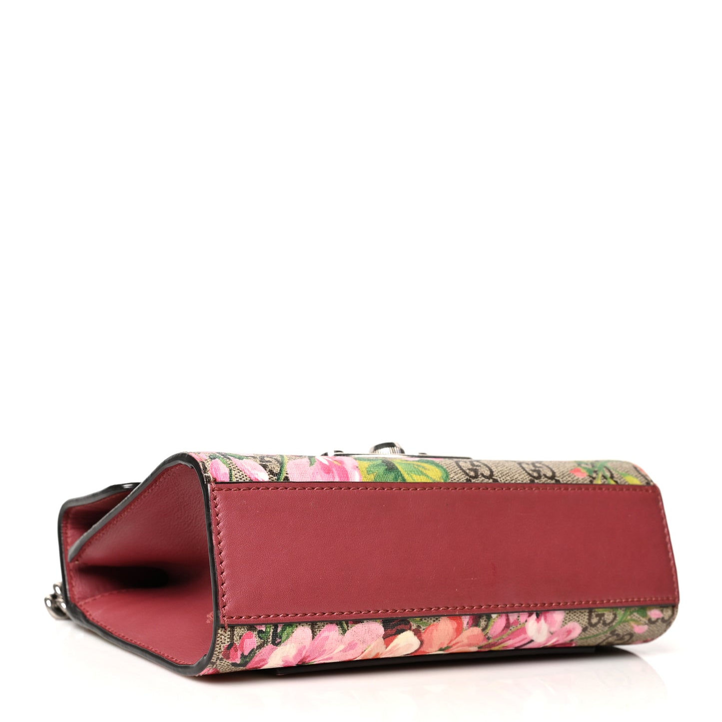 GG Supreme Monogram Blooms Small Padlock Shoulder Bag Beige Multicolor Dry Rose