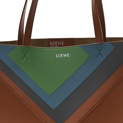 Loewe x Albers Calfskin Medium Puzzle Fold Tote Caramel Bright Green 8 of 10