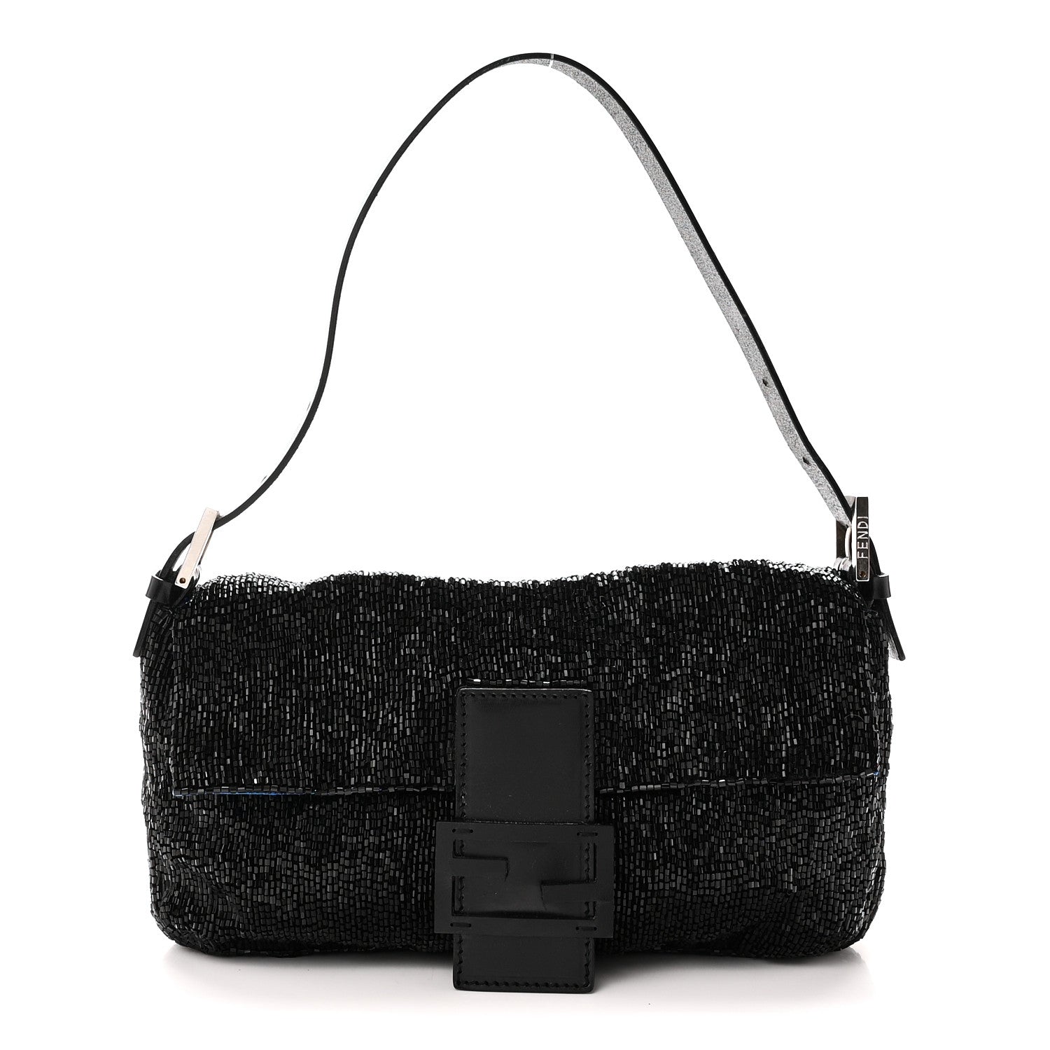 Fendi Beaded Baguette Black 1 of 9