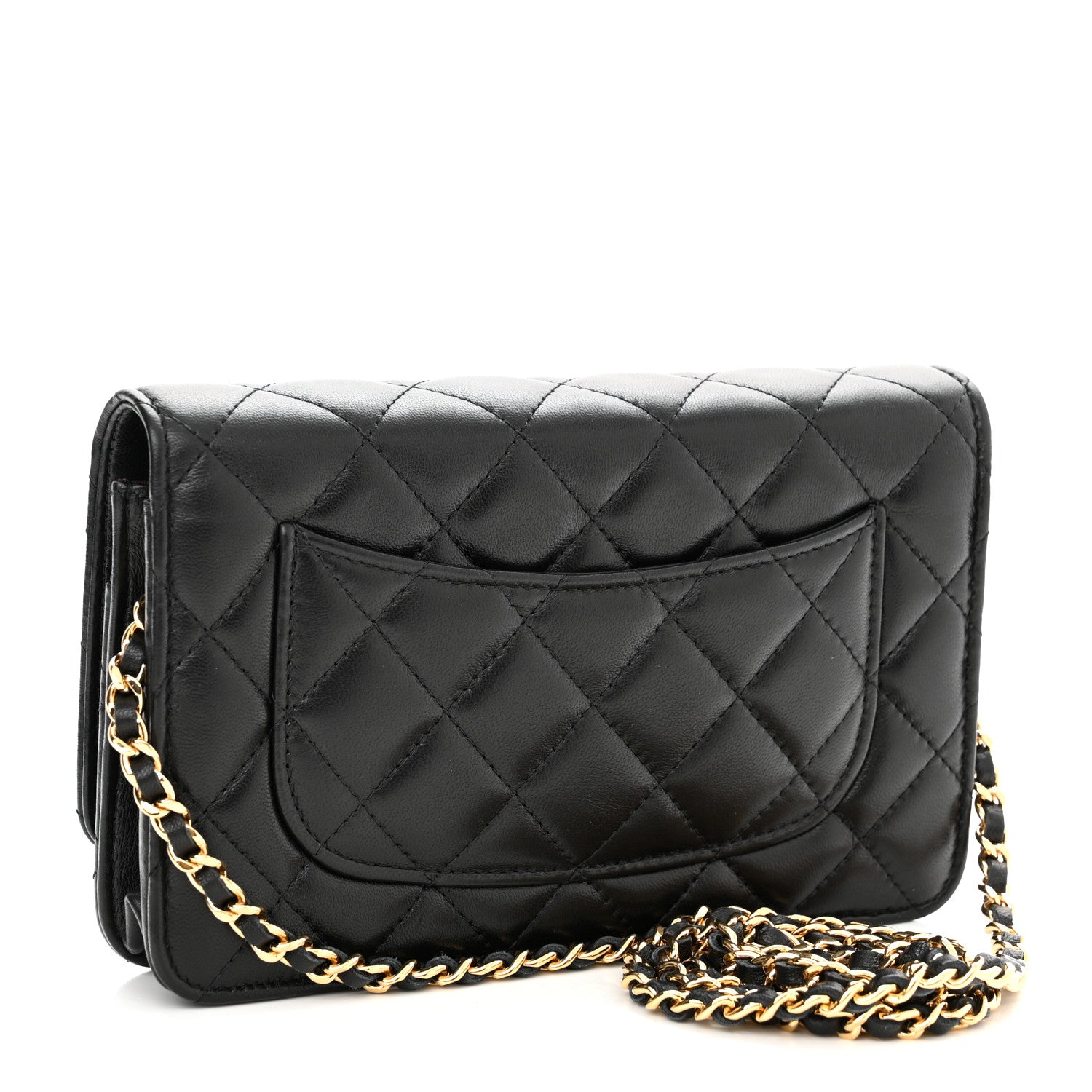 Chanel Lambskin Quilted Wallet On Chain WOC Black 3 of 11