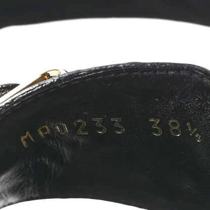 Louis Vuitton Lambskin Embossed Monogram Bom Dia Flat Mule Sandals 38.5 Black 6 of 9