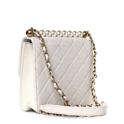 Chanel Lambskin Quilted Chic Pearls Flap White 3 of 12