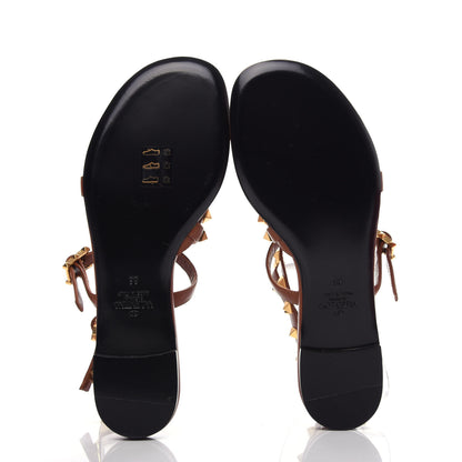 Valentino Garavani Nappa Rockstud Flair Ankle Wrap Flat Sandals 36 Selleria 5 of 8