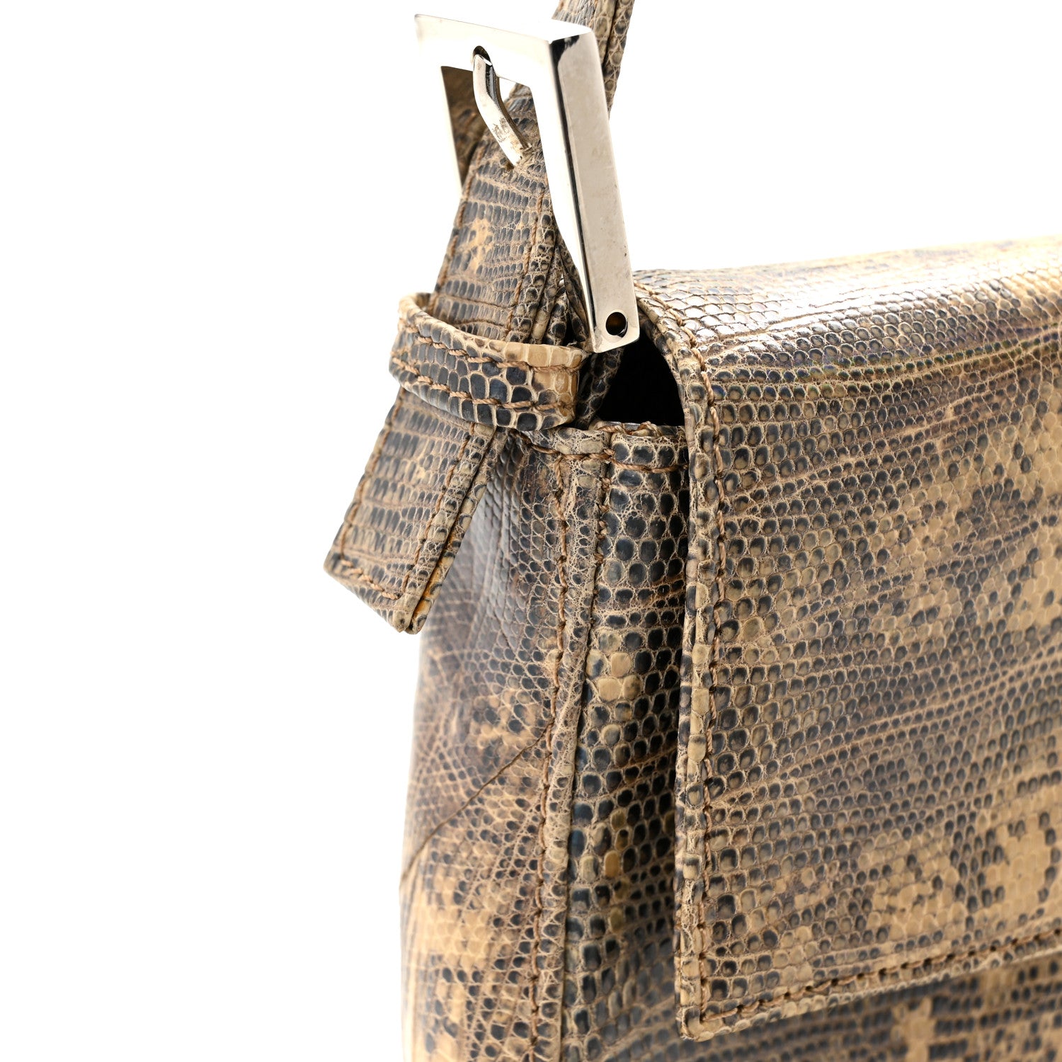 Fendi Iridescent Lizard Baguette Natural Multicolor 10 of 11