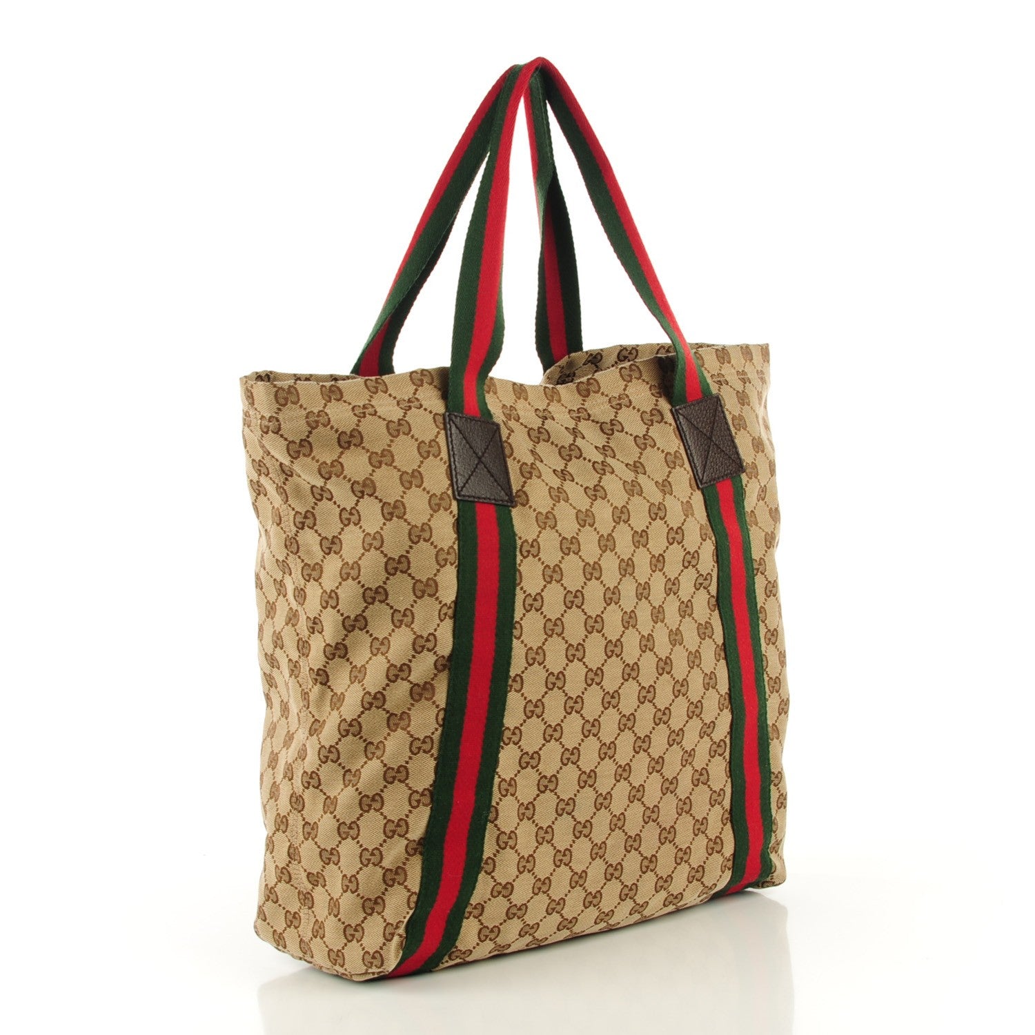 Gucci GG Monogram Medium Web Handle Vertical Tote Dark Brown 3 of 7
