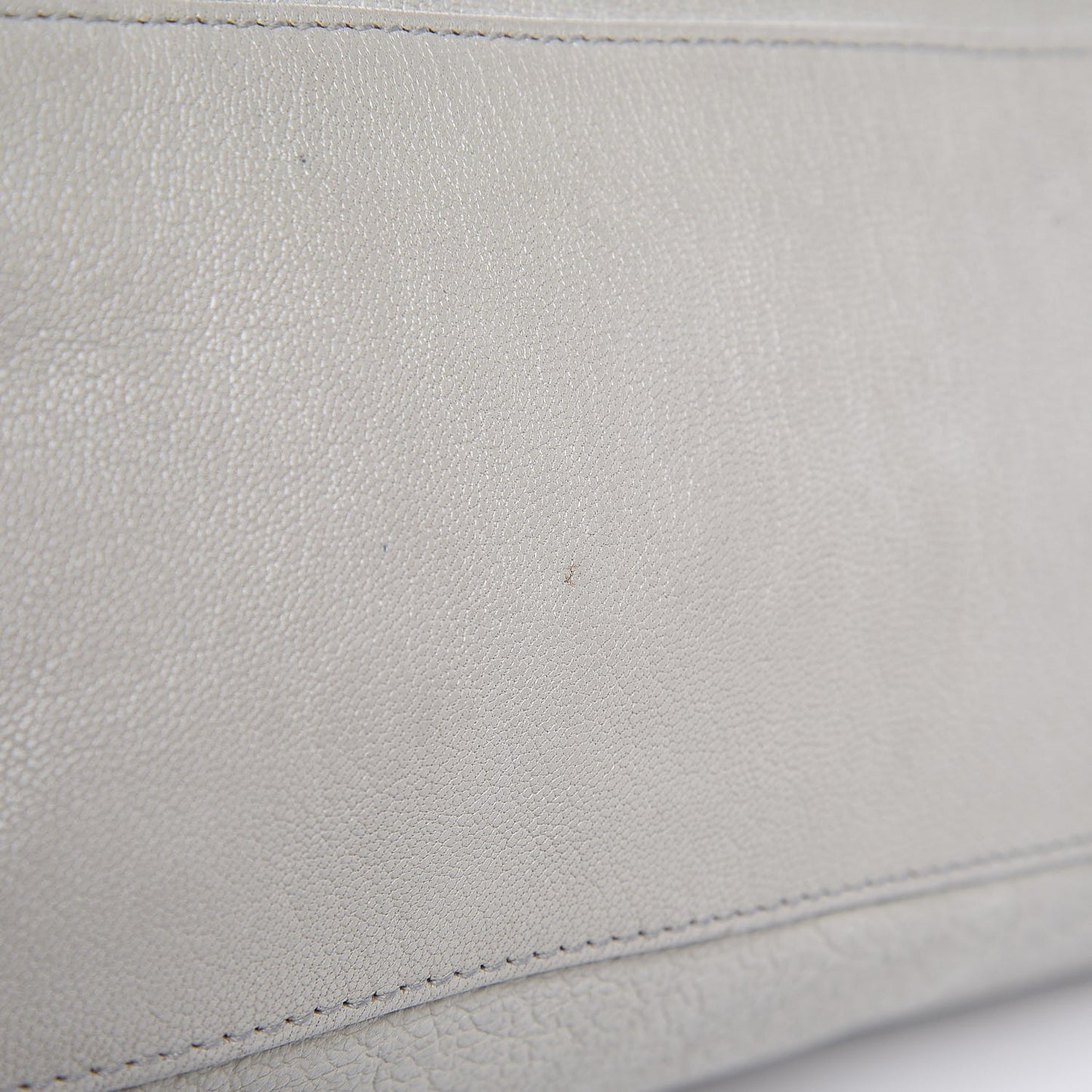 Chevre Gold Metallic Edge Hardware City Gris Perle